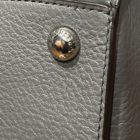 EUC Michael Kors Hudson Large Leather Satchel Crossbody Bag Gray COI Included - Picture 8 of 15